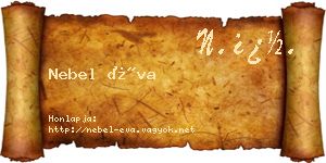 Nebel Éva névjegykártya